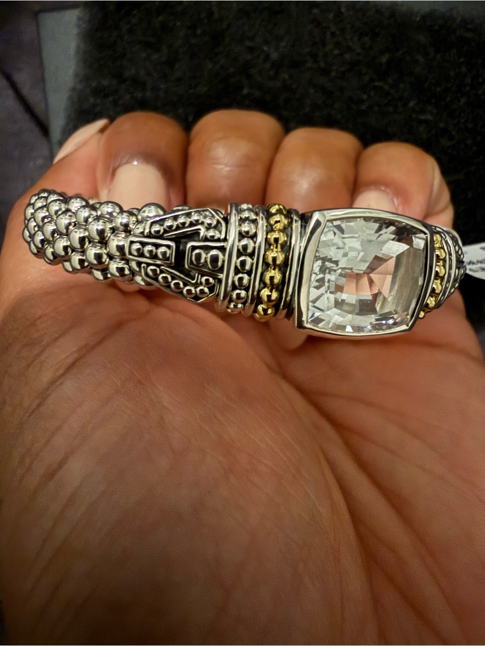 Lagos Large White Topaz Caviar Bracelet | 9mm